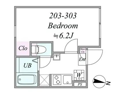 TIGRE NISHIARAI(1K/3階)の間取り写真