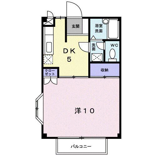 エクセレントヒデB(1DK/1階)の間取り写真