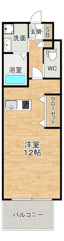 アクシオ三萩野II(ワンルーム/5階)の間取り写真