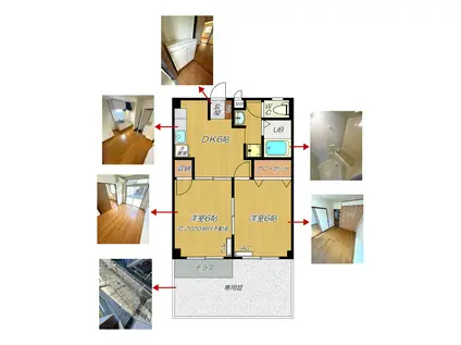 ステイタス月隈II(2DK/1階)の間取り写真