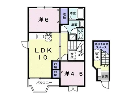 KMヴィレッジII(2LDK/2階)の間取り写真