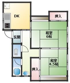 サクライビル(2DK/3階)の間取り写真
