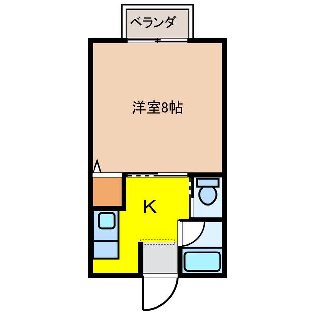 コーポリバーサイドIII(1K/4階)の間取り写真