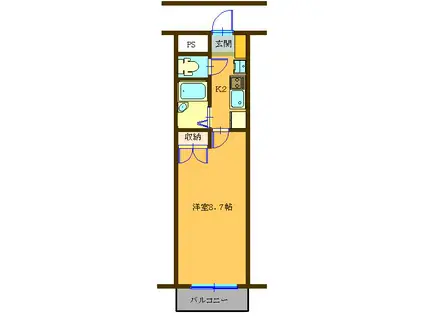 エスぺランス(1K/2階)の間取り写真