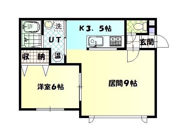 CLAIR(1LDK/1階)の間取り写真