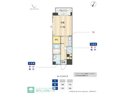 FOREST福岡県庁前(1K/4階)の間取り写真