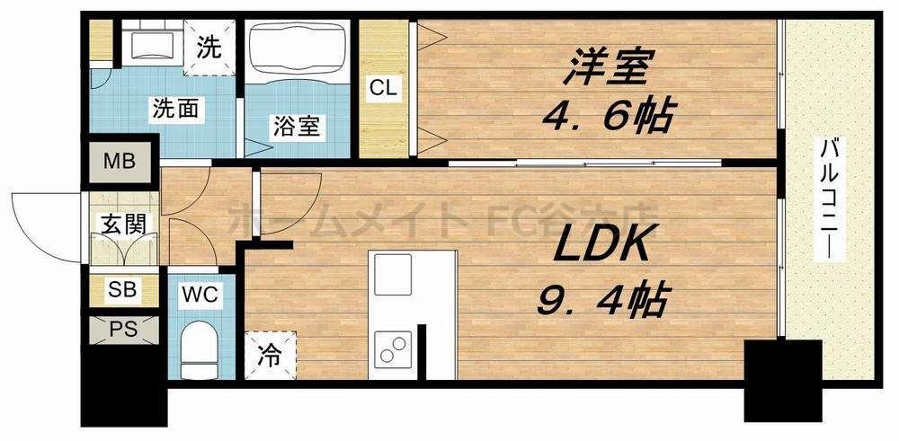 プレサンス立売堀パークシティ(1LDK/12階)の間取り写真