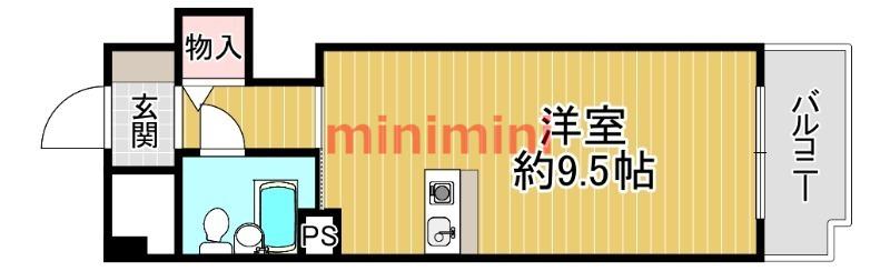 ホワイトプラザ(ワンルーム/3階)の間取り写真