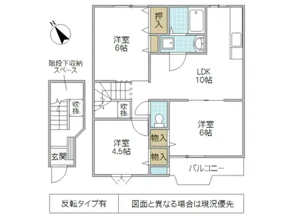 サンライズ大沼(3LDK/2階)の間取り写真