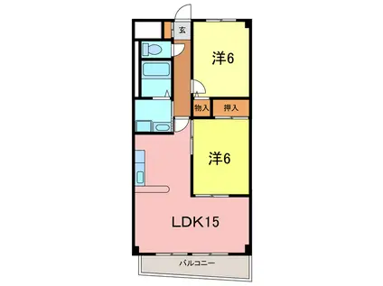 プリミエールTADO(2LDK/3階)の間取り写真
