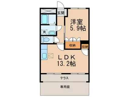 コムス・エルアール(1LDK/1階)の間取り写真