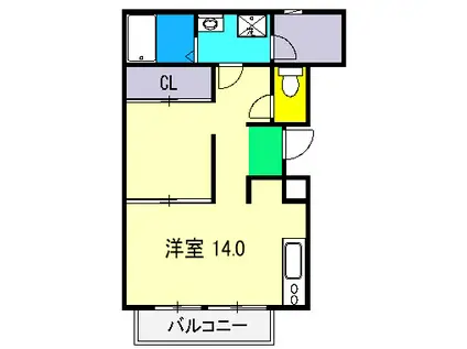 EXT-3(ワンルーム/2階)の間取り写真