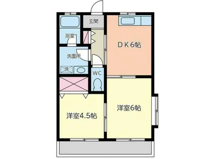 エトワールIII(2DK/1階)の間取り写真