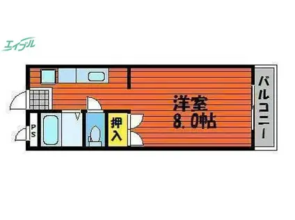 ドリームマンション(1K/3階)の間取り写真