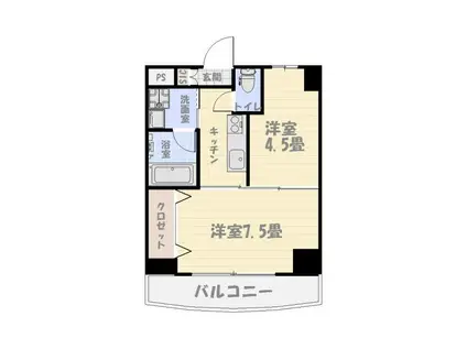 ヨーロピア荒田(2K/10階)の間取り写真