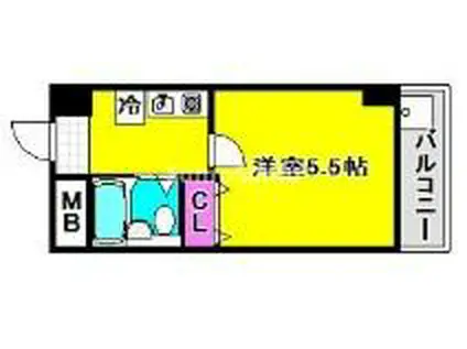 フローラル板宿(ワンルーム/3階)の間取り写真