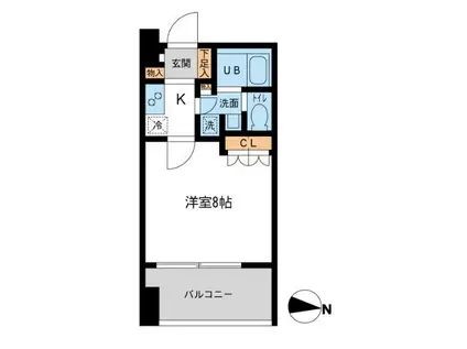 サンフル押上I(1K/5階)の間取り写真