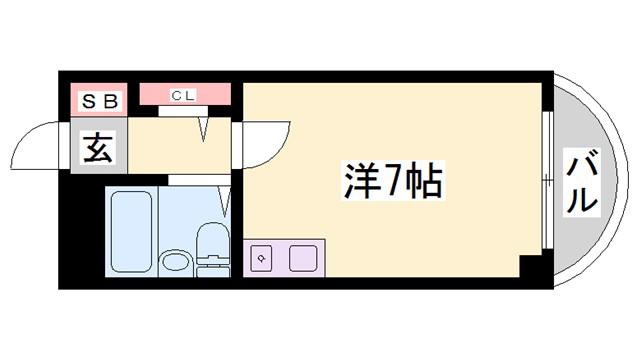 カルム白鷺(ワンルーム/8階)の間取り写真