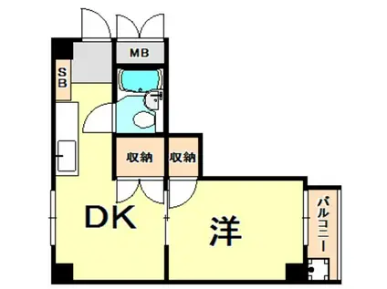 ウィルトアロード(1DK/4階)の間取り写真