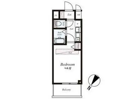 エステムコート神戸西II(1K/4階)の間取り写真