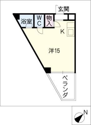 PICASSO(ワンルーム/2階)の間取り写真