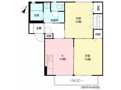 シャーメゾンカメリア(2K/2階)の間取り写真