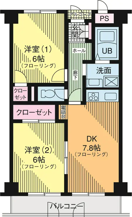 ディーセントハウスB棟 3階階 間取り