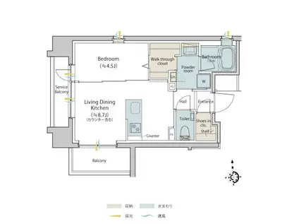 CLIOラヴェルヴィ中央湊(1LDK/10階)の間取り写真
