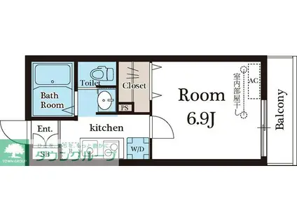 エルスタンザ船橋(1K/3階)の間取り写真