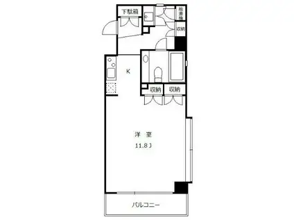 太子堂イースト(ワンルーム/2階)の間取り写真