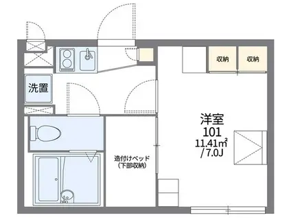 レオパレスファーレVII(1K/2階)の間取り写真