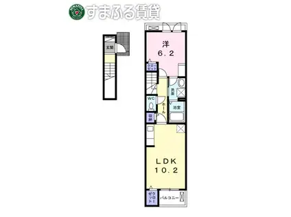 マスコット ハウスII(1LDK/2階)の間取り写真