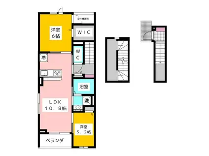 LA.OHANA 田無(2LDK/3階)の間取り写真
