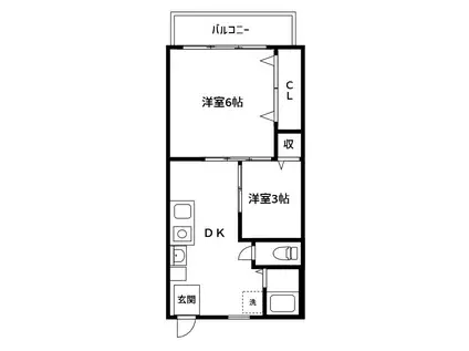 永和第10ビル(2DK/4階)の間取り写真