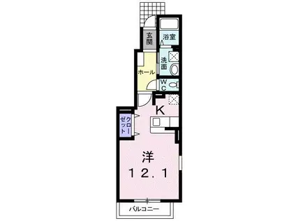 ラフレシールI(1K/1階)の間取り写真