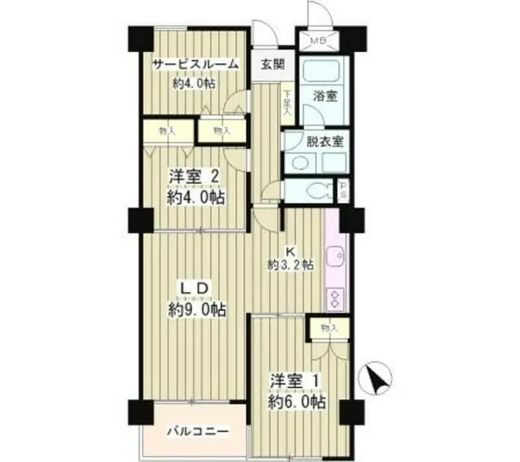 パステル中野 4階階 間取り