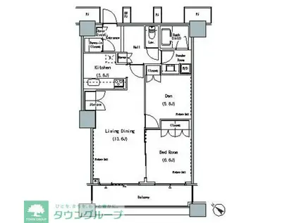 THE TOKYO TOWERS MIDTOWER(1SLDK/24階)の間取り写真