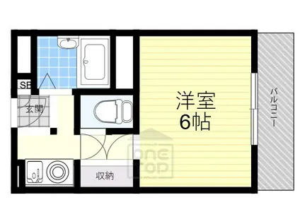 ナチュール茨木(1K/2階)の間取り写真