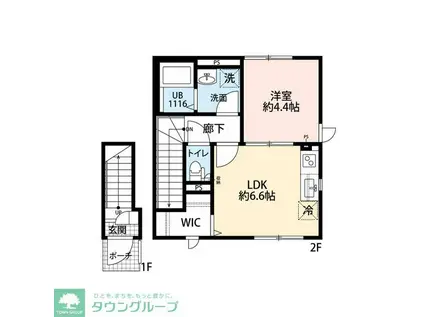 ヴィエント境南(1LDK/2階)の間取り写真