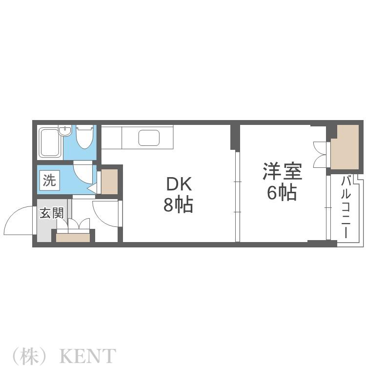 シャンティ琴似(1LDK/1階)の間取り写真