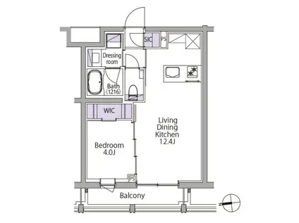 イプセ白金台(1LDK/5階)の間取り写真