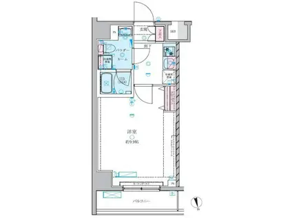 GENOVIA 白糸台 SKYGARDEN(1K/7階)の間取り写真