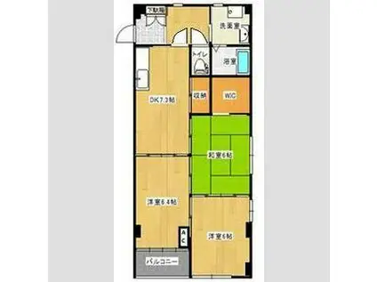 テシマプラザ(3DK/3階)の間取り写真