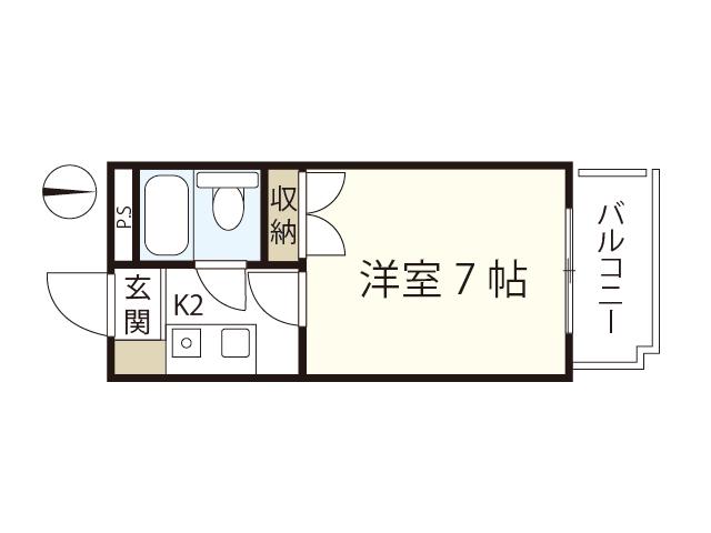パレグレース仁保(1K/4階)の間取り写真