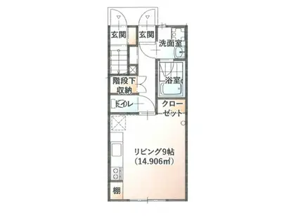 LIEN(ワンルーム/1階)の間取り写真