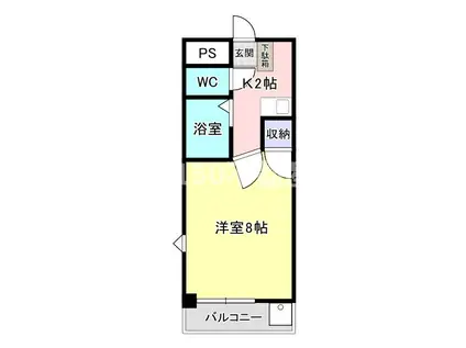 QUIET(ワンルーム/3階)の間取り写真