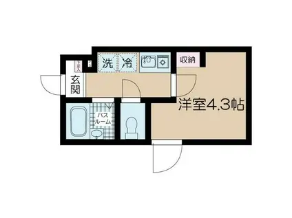 フェリーチェ中野B(1K/2階)の間取り写真