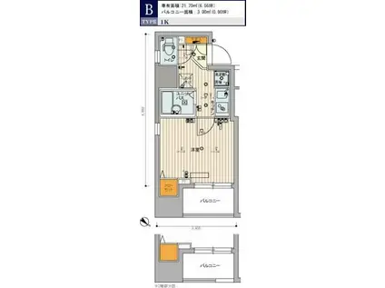 スカイコート本郷東大前2(1K/12階)の間取り写真