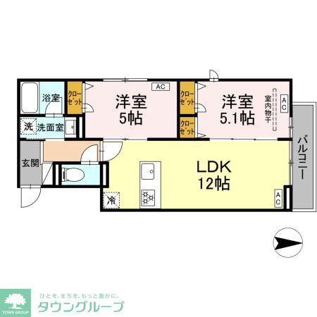 セレスティア西新井II(2LDK/3階)の間取り写真
