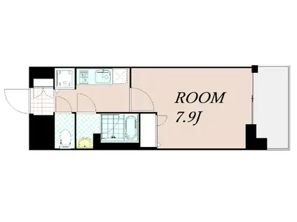 アスヴェル京都東寺前(1K/5階)の間取り写真